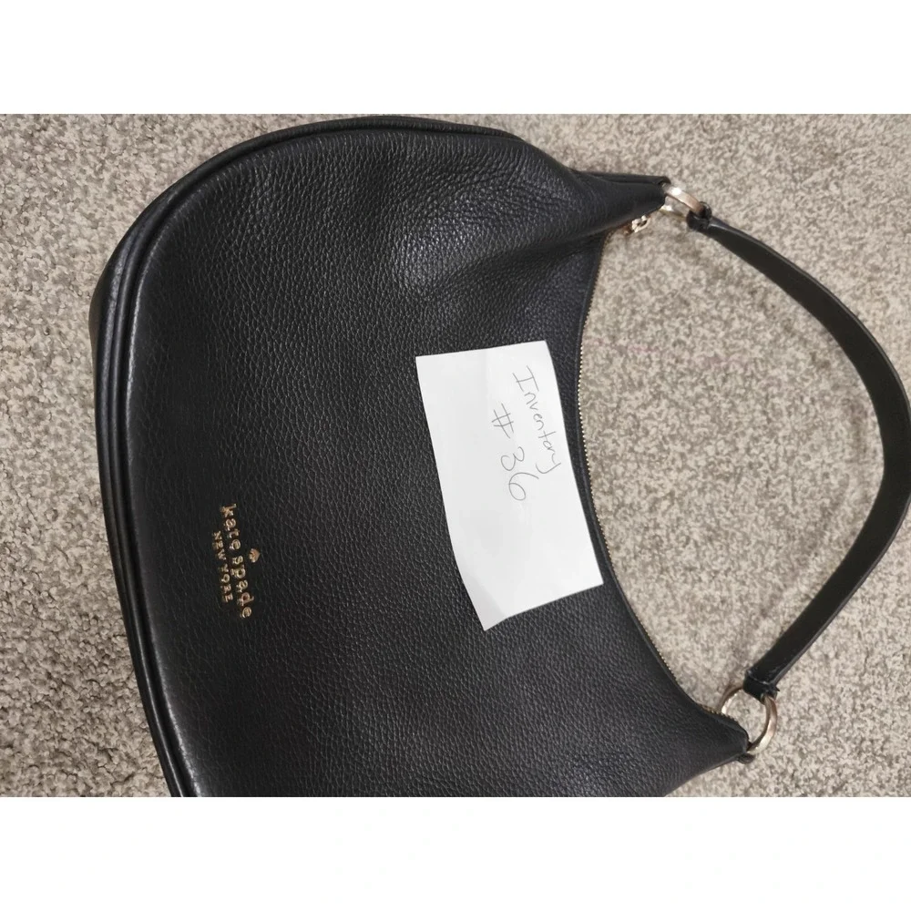 Kate Spade New York‎ Black Pebbled Leather Hobo Shoulder Bag Purse